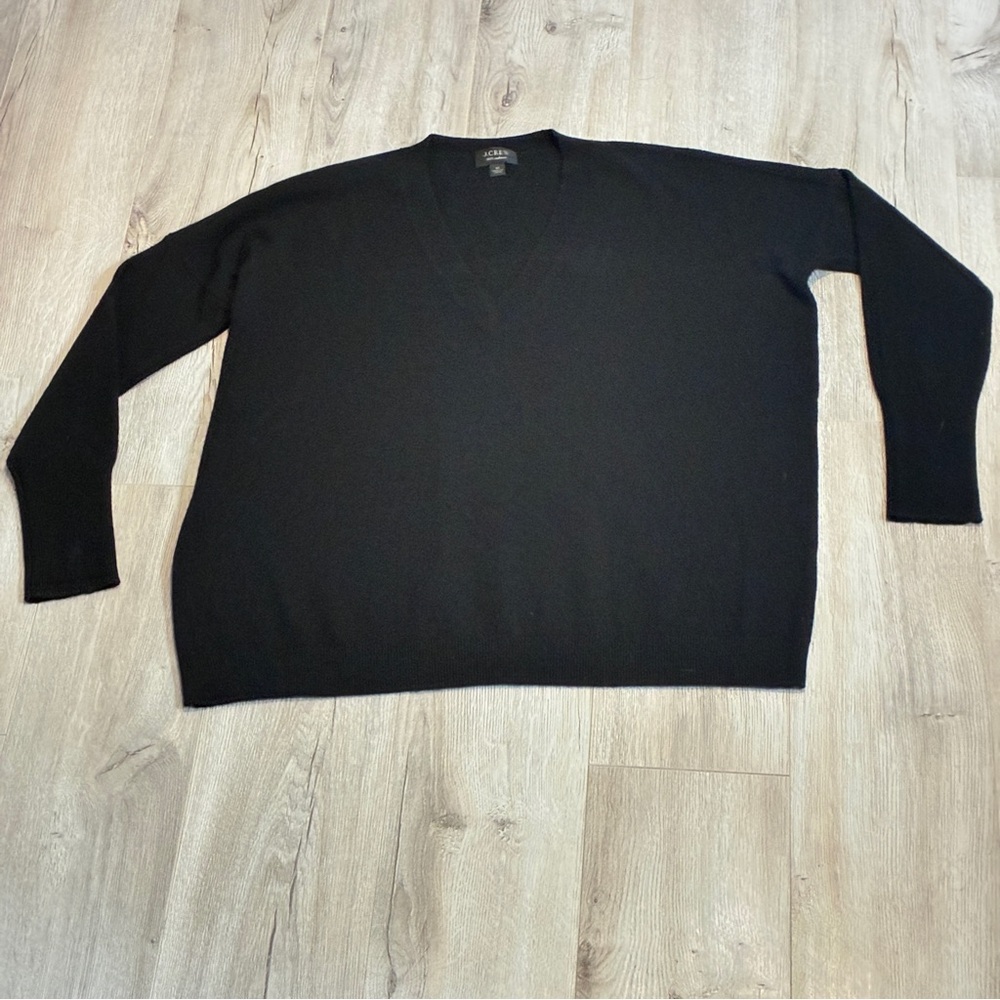 Cashmere Jcrew black V-Neck oversized fit Sweater
